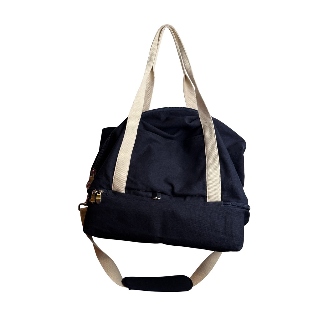 Lo & Sons Catalina Deluxe Weekender Bag Large Navy Canvas Duffle Travel Preppy - Picture 4 of 11